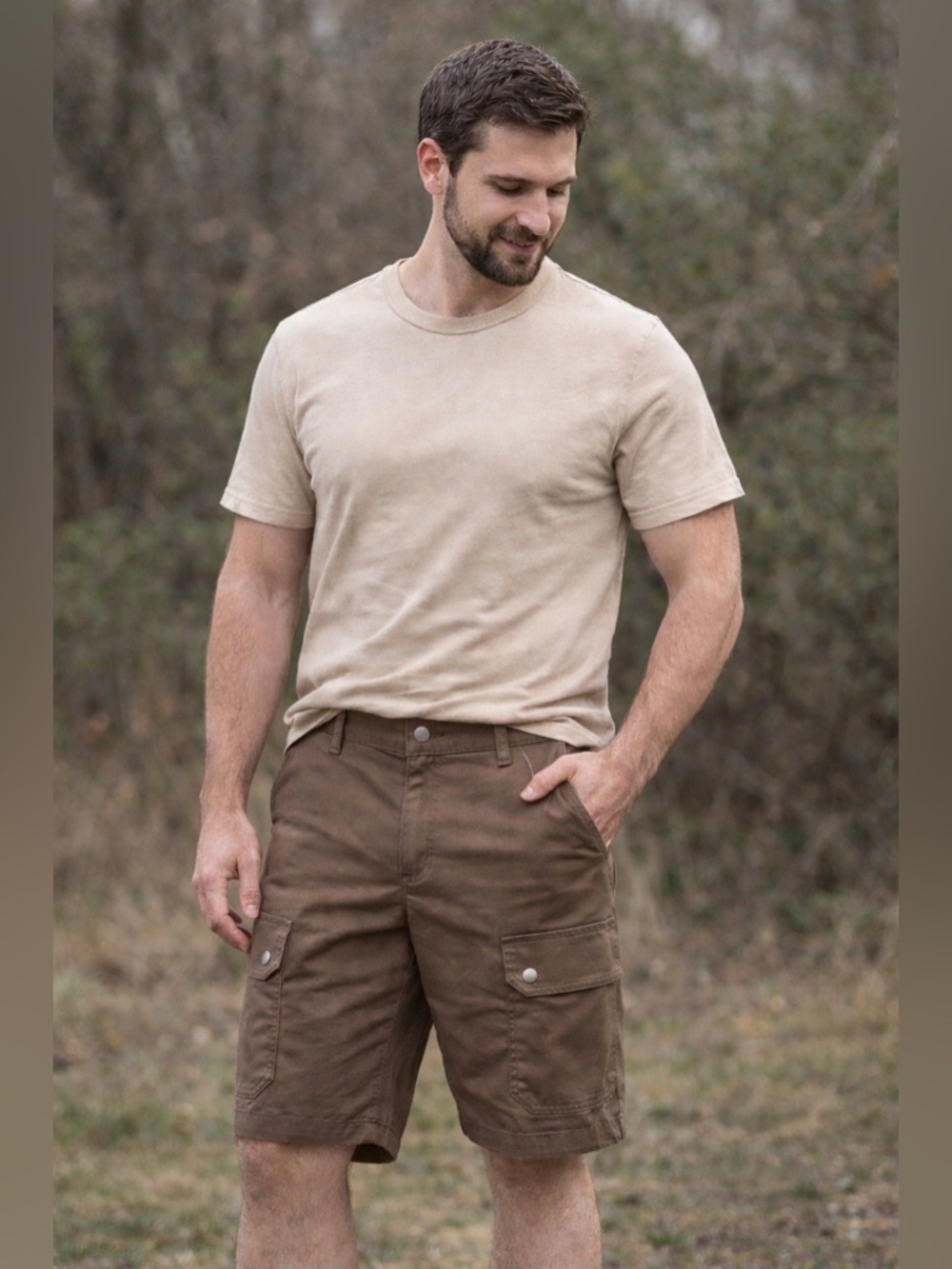 40 Grit Duluth Trading Men’s Cargo Shorts Brown Flex Twill Size 32 NWT